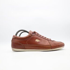 Lacoste Evara Premium Men's Size 9 Brown Leather Casual Sneakers Lace Up